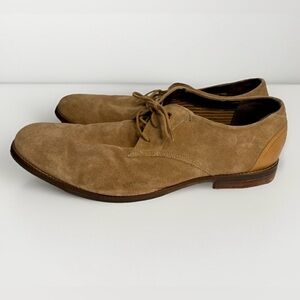 Rockport Mens SIZE 16 M Tan Suede Leather Oxford Dress Shoes NWOB